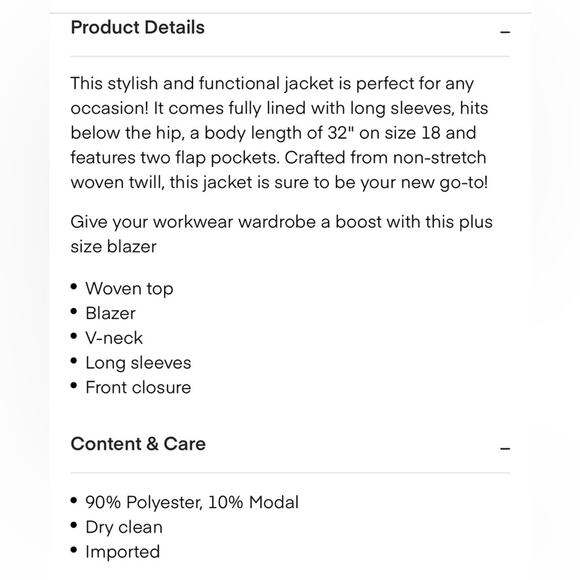 Eloquii Purple Two Button Corpcore Office Blazer Womens Size 22 NWT Ladylike - Picture 5 of 9